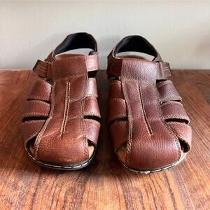 Dr. Scholls Men's Gaston Leather Fisherman Briar Brown Shoe Size 11